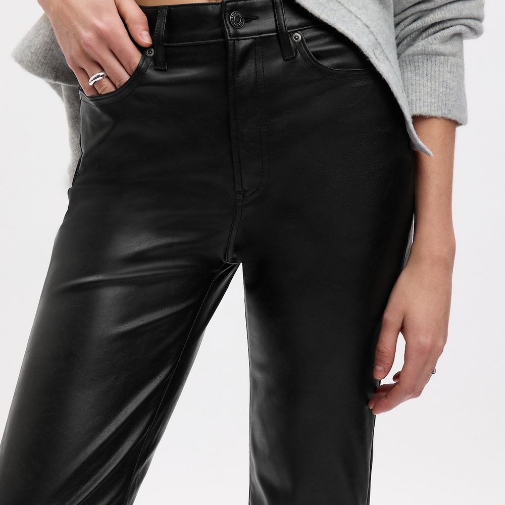 GAP High Rise Black Women's Faux Leather Pants